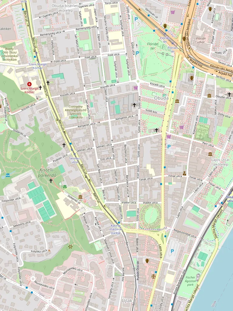 Carte : l'atelier Rohloff Budapest au 14 Beszterce utca, dans le 3e arrondissement de Budapest