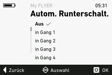 Automatisches Runterschalten: Aus oder in Gang 1 bis 4 …