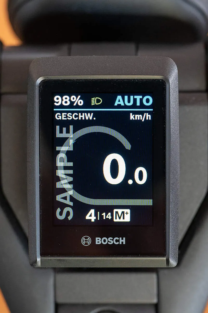 Das Bosch-Display im Modus M+: neben dem Gang steht M+
