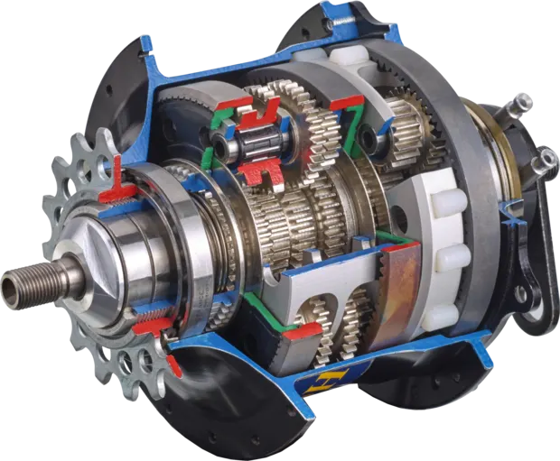 A SPEEDHUB 500/14 metszeti modellje